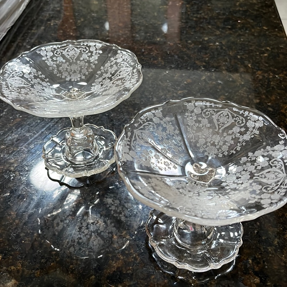 Vintage crystal embellished reversible candle holders